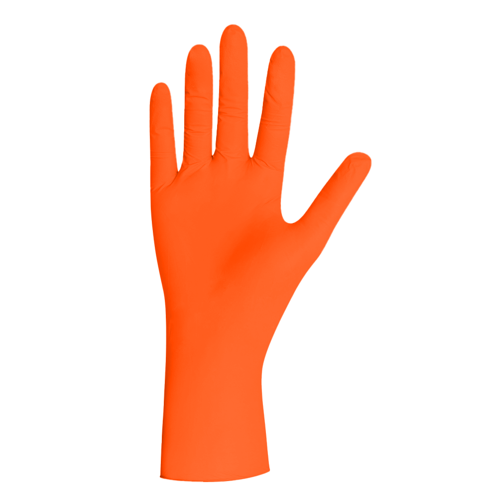 Nitril Handschuhe L orange puderfrei Gripp 100 Stück/Pkg